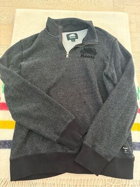 Roots Men's Dark Gray Quarter-Zip Sweater